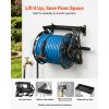 Wall Mounted Garden Hose Reel, Holds 135 Feet of 5/8-inch Hose, Outdoor Heavy-Duty Waterhose Holder Winder, with Widened Top Tray