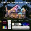 150ft Permanent Outdoor Lights Pro,Phone App & Remote, RGB Eternity Eaves Lights IP67 Waterproof, House Roof Outdoor String Light