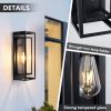 2 Pack 18 inches Outdoor Wall Lantern Light Fixture, Large Black Exterior Waterproof Wall Sconce, Anti-Rust Mount Porch Light with Clear Glass