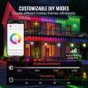 RGB Outdoor String Lights, 50FT, Outside Patio Lights with APP Control 15 Bulbs, 15 Single-Color Adjustable Brightness Time Setting