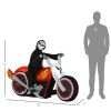 7.5' W Halloween Inflatables Outdoor Decorations Grim Ghost Biker, Blow Up LED Yard Decor for Garden, Lawn, Party, Holiday, Waterproof
