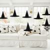 12 PCS Halloween Decorations Witch Hat Costume Accessory, Thickened Hanging Black Wizard Hats Bulk for Women Kids with Rope