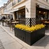 Metal Planter-Trellis Combo (Set of 3) - Raised Garden Bed, Flower Trellis & Privacy Screen for Patio, Balcony, Garden
