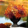 16 Bundles Artificial Fall Flowers Outdoor UV Resistant Faux Daisy
