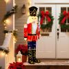 5 FT Christmas Nutcracker Outdoor Christmas Decoration with Glitter Sword