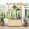 Raised Garden Bed Wooden Elevated Planter Box with Hanging Roof