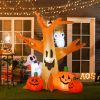 7.5' Tall Outdoor Lighted Inflatable Halloween Decoration, Waterproof Haunted Tree with Owl, Ghost & Pumpkins for Garden, Lawn & Party Décor
