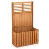Wooden Raised Garden Bed with Privacy Screen Waterproof Teak Oil Finish for Outdoor Spaces, Yards, Porches, Gardens, Balconies, Etc