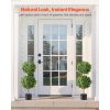 Artificial Topiary Boxwood Double Ball, 2 Set 36 inch Faux Boxwood Plant Balls, Fake Silk Tree Look Real
