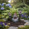 Garden Gnomes Decor, 4 Inch Scary Gnome for Patio Halloween Decoration, Garden Sculptures, Resin Yard Figurine for Garden Patio Lawn