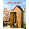 Outdoor Storage Shed, 44.09" x 66.93" Wood & Metal Garden Tool Shed with Lockable Doors & Sloped Roof