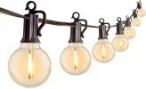 Outdoor String Lights 25 Feet G40 LED Patio Lights, Plug-in, 13 Plastic Edison Bulbs(1 Spare)