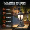 2 Pack Dusk to Dawn Outdoor Post Light, 15.35 in, Waterproof Lamp Post Light Fixtures with 3.5 in Pier Mount Base Glass Shade