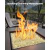 Fire Glass, 10 LBS / 4.5 KG High-Temperature Resistant Fireplace Rocks, 1/2-Inch / 12.7 mm Reflective & Smokeless Firepit Glass Rock