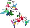 2 Pack Metal Hummingbird & Flower Outdoor Wall Art Decor, Creative Wall Decor for Patio, Fence, Deck, Garden, Home, Kitchen, Balcony