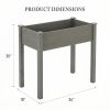 Raised Garden Bed Cedar Planter with Non Woven Liner, Bottom Drainage, 30 Inch Height, 34 x 18 x 30 in Sizes for Outdoor Plants, Gray