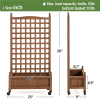 50" H Raised Garden Bed with Trellis Planter Box Dark Brown