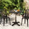 27Inch Round Cast Aluminum Patio Bistro Table with Hollow Top