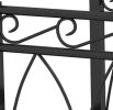 Black 3.3' Metal Arch Zen Garden Pond Bridge with Safety Side Rails for Stream Fish Pond Ideal Outdoor Decorative Feature