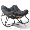 [Replace 58406521]Outdoor Rocking Chair, Oversized Patio Papasan Rocker, Comfy Reading Lounge Chair Egg Chair for Indoor Use, Patio, Porch, Garden