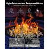 Fire Glass, 10 LBS / 4.5 KG High-Temperature Resistant Fireplace Rocks, 1/2-Inch / 12.7 mm Reflective Firepit Glass Rock