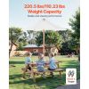 Kids Picnic Table with Umbrella, 3-in-1 Sand & Water Table, Outdoor Wooden Table and Bench Set with 2 Trays