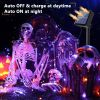 Brizled Orange & Purple Halloween Lights, 2 Pack Total 78FT 240 LED Solar Halloween Fairy Lights, 8 Modes Outdoor Orange Fairy Light
