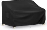 Patio Loveseat Cover Waterproof, 2-Seater Outdoor loveseat Cover, Patio Furniture Covers with Air Vent and Handles, 54W x 37D x 35H Inches, Black