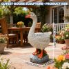 Porch Goose Statue Cygnus Large White Porch Goose Big Resin Garden Lawn Yard 20 inches High Figurine Duck Decorative Figurine for Patio