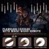 Floating Candles with Wand Remote, 20 Pcs Magic Halloween Hanging Candles, Flickering Warmer Light Flameless LED Candles with DIY Sticker