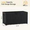 60 Gallon Deck Box, Lockable Resin Outdoor Storage Box with Hundles, UV Resistant Waterproof Storage Bin for Patio Cushions Gardening Tools, Black