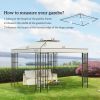 10' x 10' Gazebo Replacement Canopy 2 Tier Top UV Cover Pavilion Garden Patio Outdoor Cream White (TOP ONLY)