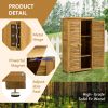 Outdoor Storage Cabinet, Wood Garden Shed with Lockable Door & 2 Removable Shelves