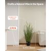 Artificial Grass Plant, 2 Pack 35 inch Cattail Grass in Pot