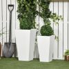Outdoor Planter Set 2-Pack MgO Flower Pots White Drainage for Garden Patio Yard Elegance