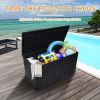260 Gallon Resin Outdoor Deck Box Waterproof, Extra Large Patio Storage Box with Lockable Storage Containers for Patio Furniture Cushions