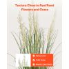 Artificial Grass Plant, 2 Pack 47 inch Reed Flower Grass in Pot