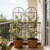 2 Pack Metal Garden Trellis 71" x 19.7" Rustproof Trellis for Climbing Plants Outdoor Flower Support Black