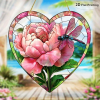 CIFbuy Beautiful Flower and Dragonfly Light Catcher Acrylic Window Hanging Decoration Garden Ornament Holiday Gift (TikTok, temu pick-up service)