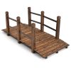 5 Feet Wooden Garden Bridge - 100% Fir Wood Construction, Easy Assembly with Hardware, Ideal for Backyard/Gravel Road/Farm