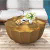 35.43" Modern Outdoor and Indoor Waterproof Coffee Table, Durable MgO Cement Design, Suitable for Terraces, Gardens