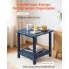 Outdoor Side Table, 17.72W x 14.96D x 17.32H Inch, Double Layer HDPE Outside End Table for Easy Maintenance, Withstand Harsh Weather, Fit for Patio