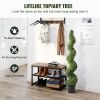Artificial Boxwood Topiary Tree, 60 inch Tall (2 Pieces), Spiral Faux Topiary Trees, Faux Plant w/ Extra Leaves & Pot & Small Decoration