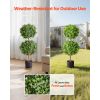 Artificial Topiary Boxwood Double Ball, 2 Set 36 inch Faux Boxwood Plant Balls, Fake Silk Tree Look Real