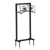 Detachable Garden Hose Holder 15.8"D x 8"W x 39.4"H, Sturdy Garden Hose Hanger Storage Rack, Outdoor Water Hose Organizer for Patio Garden Farm, Black