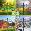 2pcs 92 Inch Heavy Duty Shepherds Hooks - Adjustable Rustic Iron Hooks with 5 Prongs Base, Easy Install for Birdhouses, Lanterns, Plant Baskets