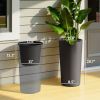 29 Inch Outdoor Planter, Set of 2 Plastic Flower Pots, Weather and UV Resistant Stackable Large Planters, Black