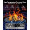 Fire Glass, 10LBS / 4.5KG High-Temperature Resistant Fireplace Rocks, 1/2-Inch / 12.7 mm Reflective & Smokeless Firepit Glass Rock