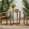 Outdoor Round Acacia Wood Accent Table,27.5" Teak