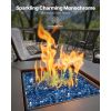 Fire Glass, 10LBS / 4.5KG High-Temperature Resistant Fireplace Rocks, 1/2-Inch / 12.7 mm Reflective & Smokeless Firepit Glass Rock